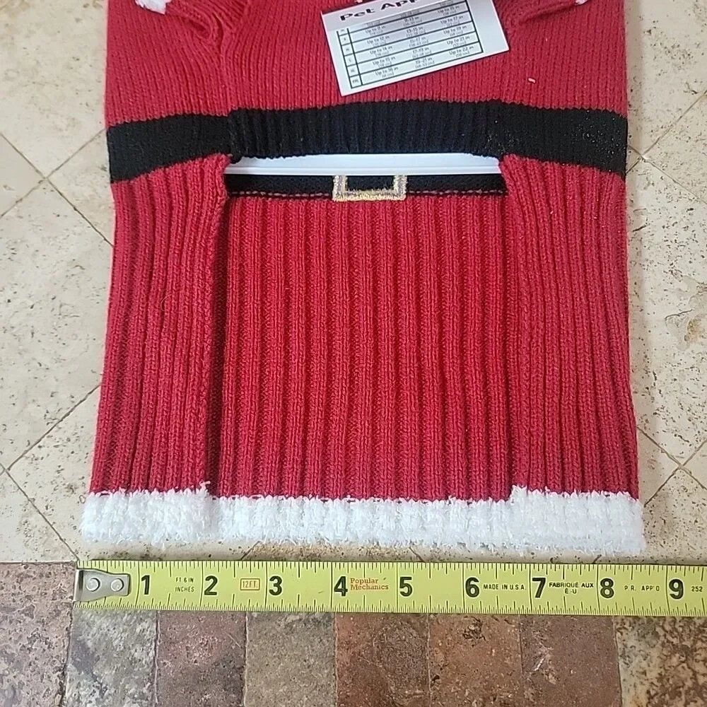 FABDOG Santa Claus Puppy Dog Sweater Santa Suite Hoody Size Large